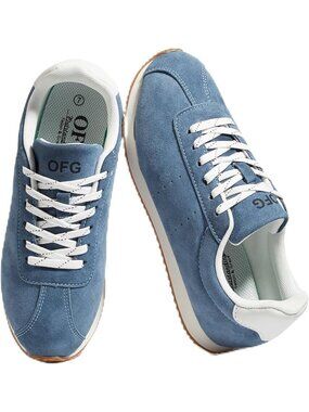 Women's Blue Comfortable Low Top Classic Retro Running Lightweight Sneakers